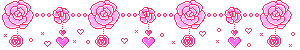 singular pink roses strung together by hearts. smaller hearts and roses blink underneath them.